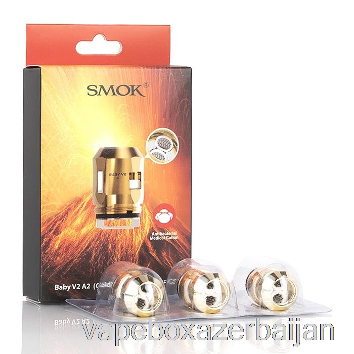 Vape Azerbaijan SMOK TFV8 Baby V2 Replacement Coils 0.2ohm Baby V2 A2 Dual Coils (Gold)